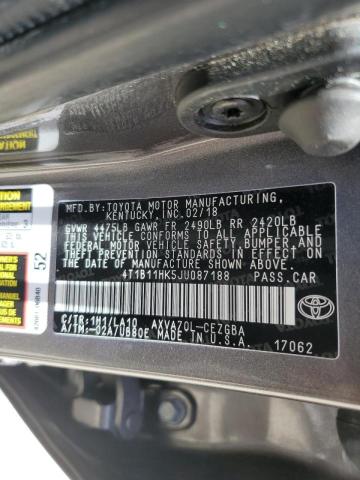 VIN 4T1B11HK5JU087188 2018 Toyota Camry, L no.12