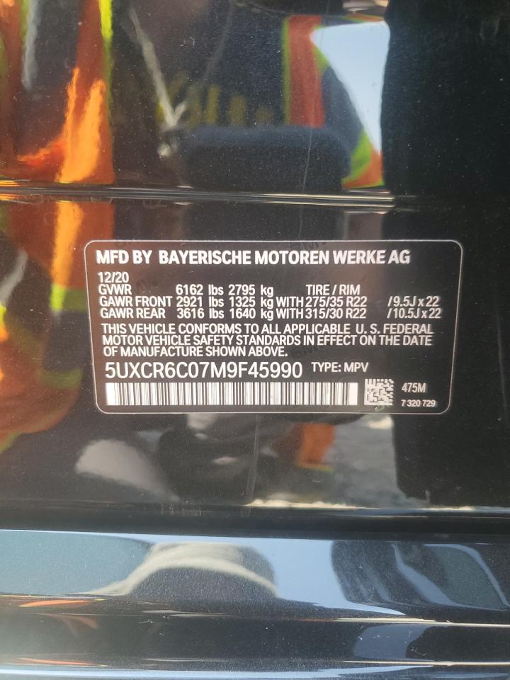 5UXCR6C07M9F45990 2021 BMW X5 xDrive40I