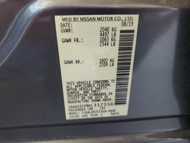 2019 Nissan Leaf S VIN: 1N4AZ1CP8KC317556 Lot: 61534164