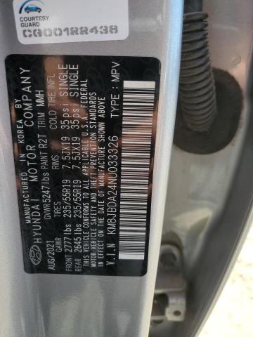 2022 Hyundai Tucson Sel VIN: KM8JBDA24NU033326 Lot: 61670414