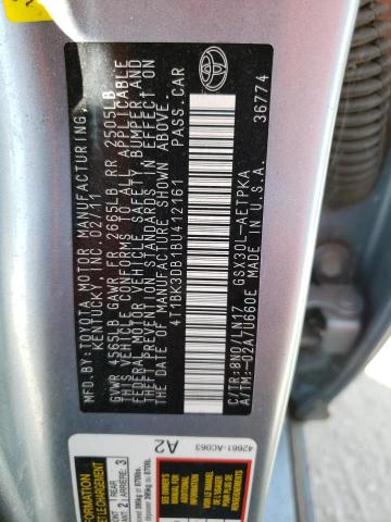 2011 Toyota Avalon Base VIN: 4T1BK3DB1BU412161 Lot: 62041814