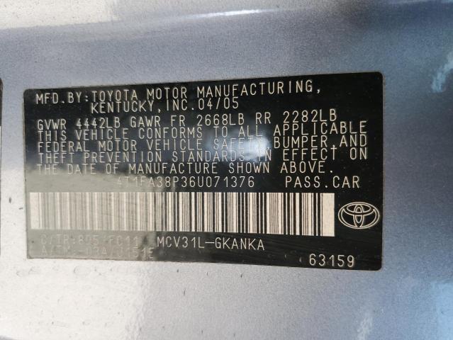 4T1FA38P36U071376 2006 Toyota Camry Solara Se