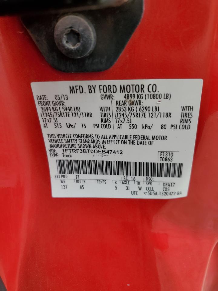 1FTRF3BT0DEB47412 2013 Ford F350 Super Duty