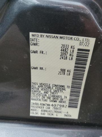 2022 NISSAN ALTIMA SV - 1N4BL4DW7NN407982