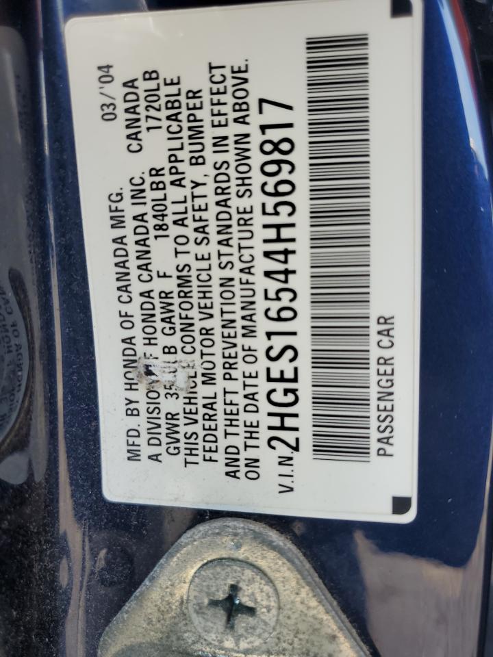 2HGES16544H569817 2004 Honda Civic Lx