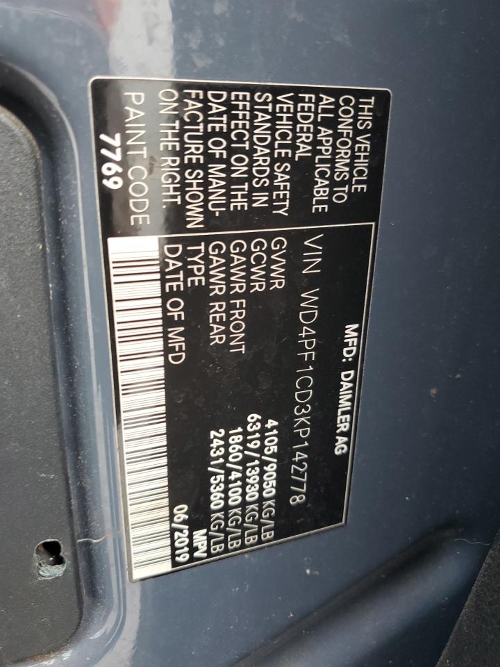 WD4PF1CD3KP142778 2019 Mercedes-Benz Sprinter 2500/3500