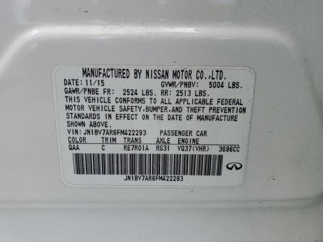 2015 Infiniti Q50 Base VIN: JN1BV7AR6FM422293 Lot: 60761534