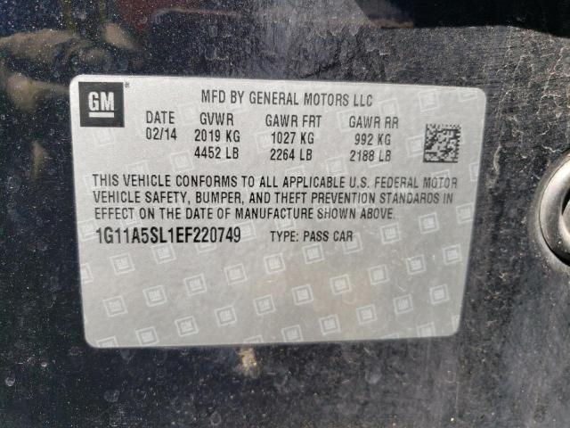 2014 Chevrolet Malibu Ls VIN: 1G11A5SL1EF220749 Lot: 61058954