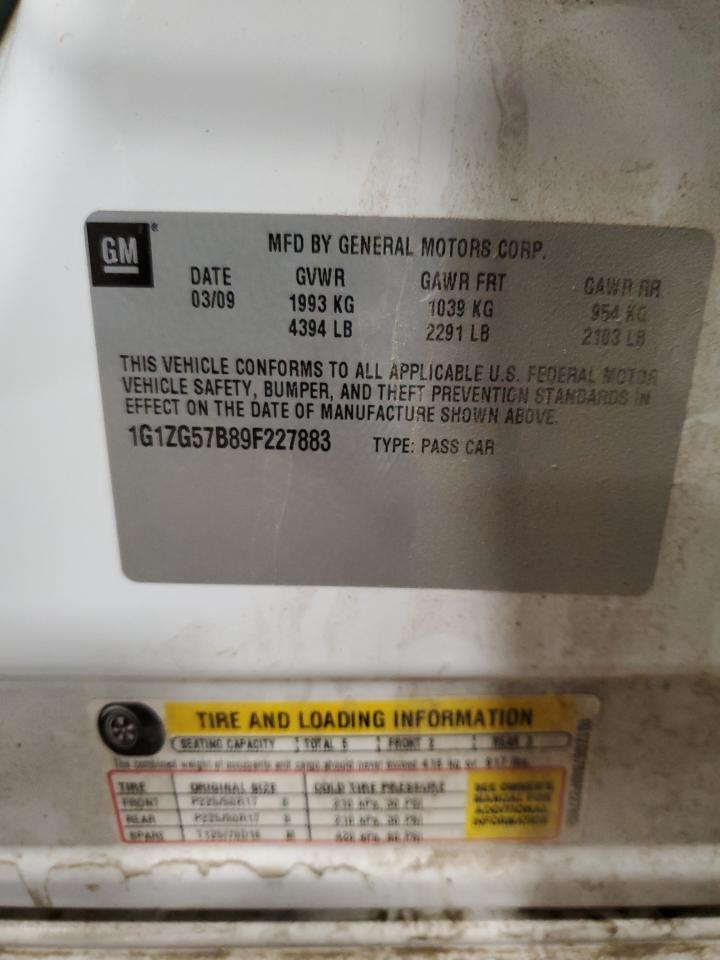 1G1ZG57B89F227883 2009 Chevrolet Malibu Ls