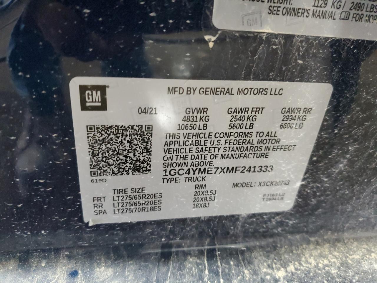 1GC4YME7XMF241333 2021 Chevrolet Silverado K2500 Custom