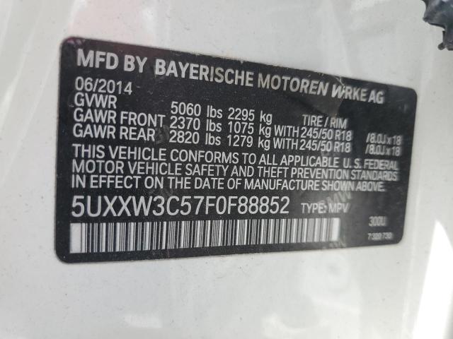 VIN 5UXXW3C57F0F88852 2015 BMW X4, Xdrive28I no.12