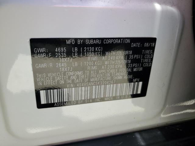2019 SUBARU OUTBACK 2. - 4S4BSANC5K3204267