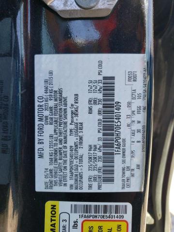 VIN 1FA6P0H70E5401409 2014 Ford Fusion, SE no.12