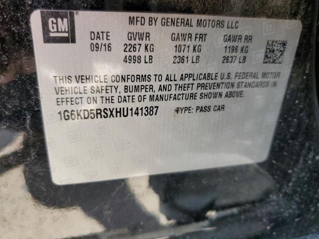 2017 CADILLAC CT6 LUXURY - 1G6KD5RSXHU141387