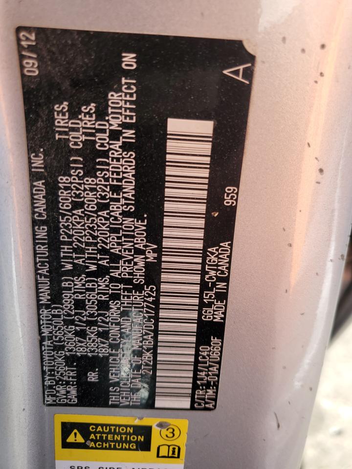 2T2BK1BA7DC177425 2013 Lexus Rx 350 Base