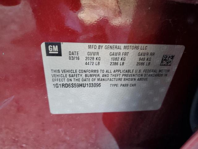 2017 CHEVROLET VOLT PREMI - 1G1RD6S59HU103096