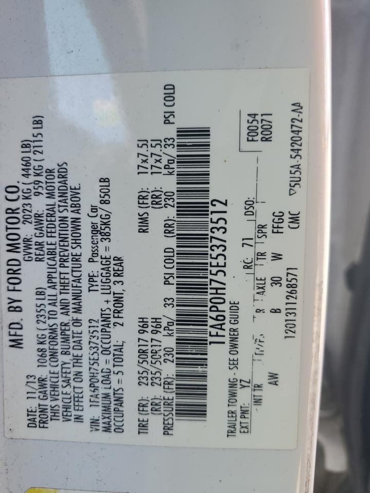 1FA6P0H75E5373512 2014 Ford Fusion Se