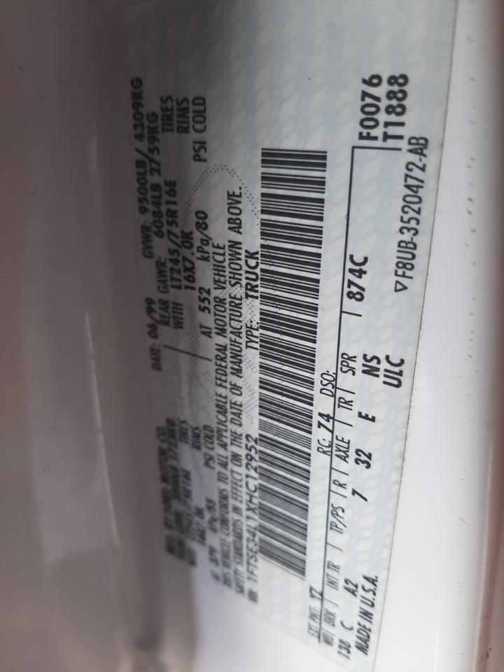 1FTSE34L1XHC12952 1999 Ford Econoline E350 Super Duty Van