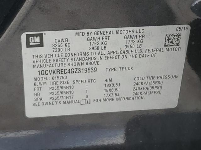 2016 CHEVROLET SILVERADO - 1GCVKREC4GZ319639