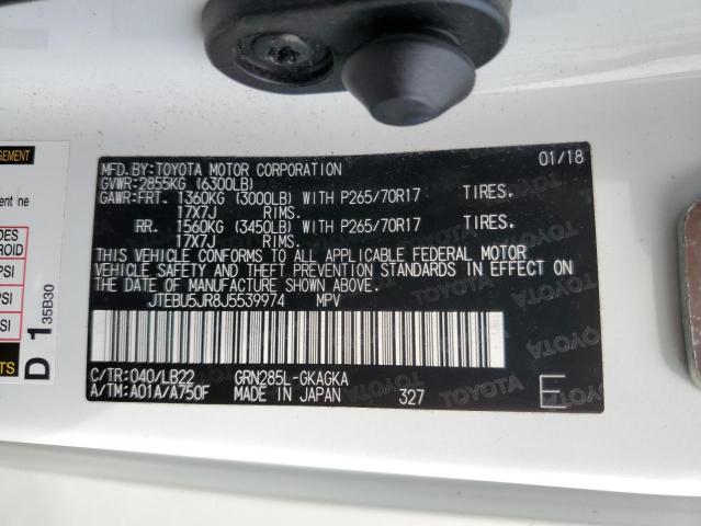 2018 TOYOTA 4RUNNER SR - JTEBU5JR8J5539974