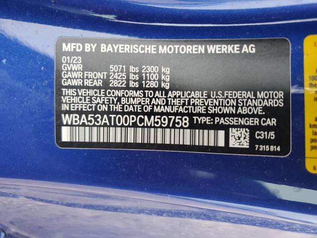 VIN WBA53AT00PCM59758 2023 BMW 4 Series, M440I no.12