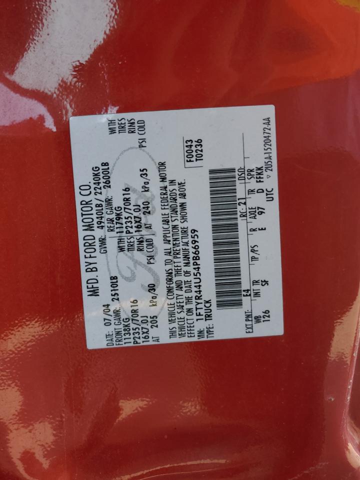 1FTYR44U54PB66959 2004 Ford Ranger Super Cab