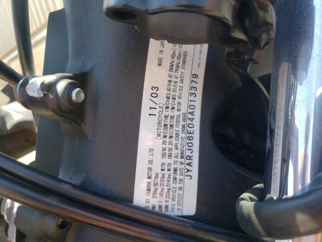 2004 YAMAHA YZFR6 L JYARJ06E04A013379