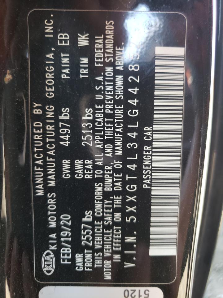 5XXGT4L34LG442852 2020 Kia Optima Lx