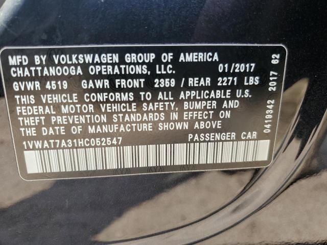 2017 Volkswagen Passat S VIN: 1VWAT7A31HC052547 Lot: 61328274