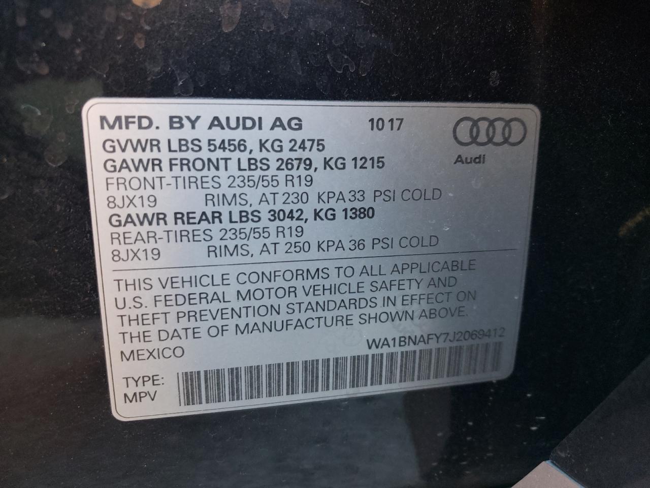 WA1BNAFY7J2069412 2018 Audi Q5 Premium Plus