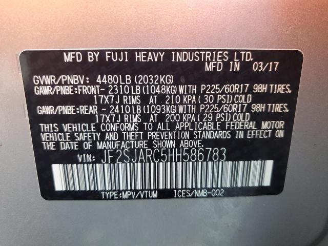 2017 SUBARU FORESTER 2 - JF2SJARC5HH586783
