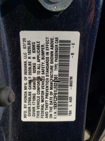 2020 HONDA CIVIC LX - 19XFC2F61LE024361