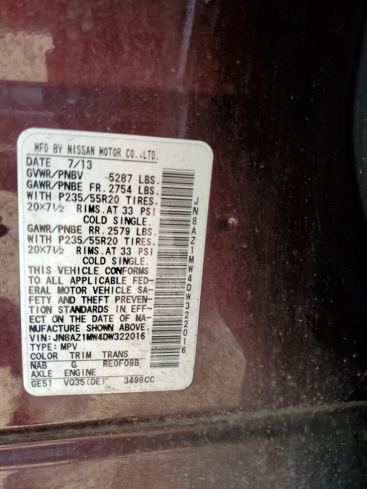 JN8AZ1MW4DW322016 2013 Nissan Murano S