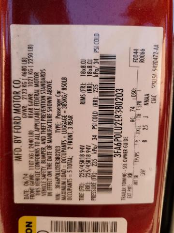 2014 Ford Fusion Se Hybrid VIN: 3FA6P0LU2ER380203 Lot: 61840064