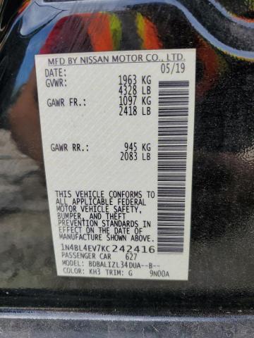 2019 NISSAN ALTIMA SL - 1N4BL4EV7KC242416