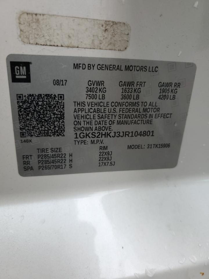 1GKS2HKJ3JR104801 2018 GMC Yukon Xl Denali