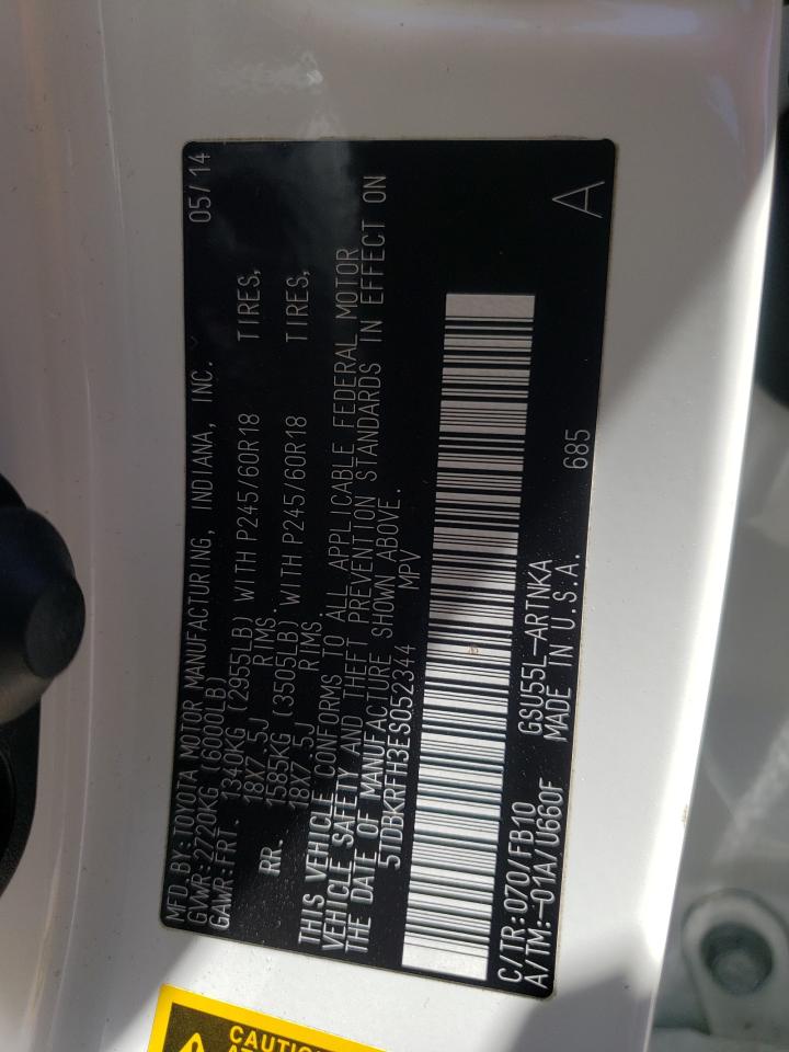 5TDBKRFH3ES052344 2014 Toyota Highlander Le