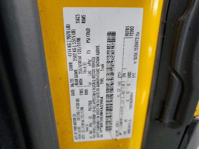 2021 Ford Transit T-250 VIN: 1FTBR1X83MKA53804 Lot: 61306294