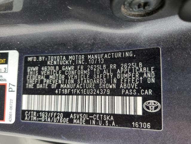 VIN 4T1BF1FK1EU324379 2014 Toyota Camry, L no.12