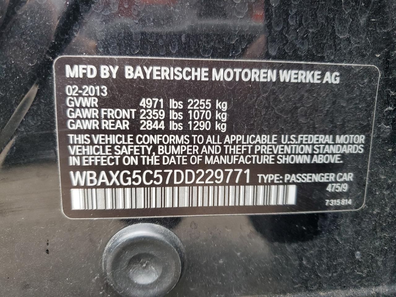 WBAXG5C57DD229771 2013 BMW 528 I