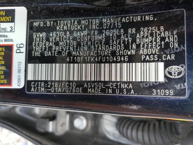 VIN 4T1BF1FK4FU104946 2015 Toyota Camry, LE no.12