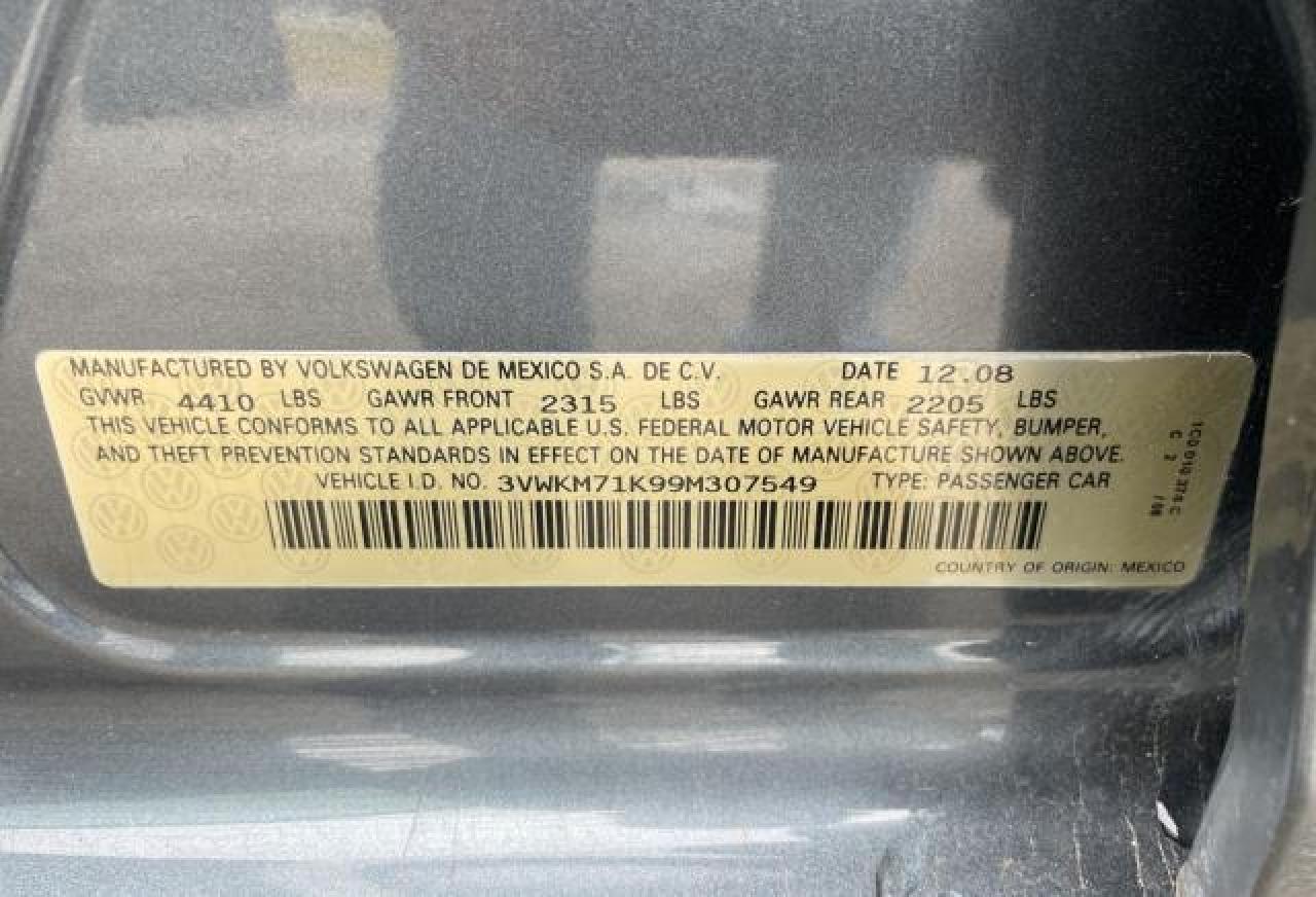 3VWKM71K99M307549 2009 Volkswagen Jetta S