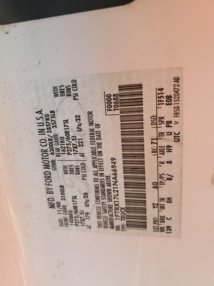 1FTRX17L21NA66949 2001 Ford F150