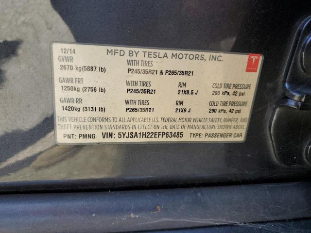 2014 Tesla Model S VIN: 5YJSA1H22EFP63485 Lot: 63220324