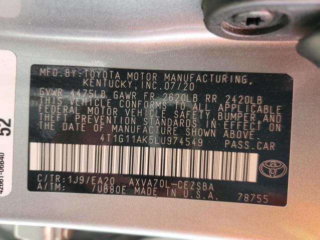 VIN 4T1G11AK5LU974549 2020 Toyota Camry, SE no.12