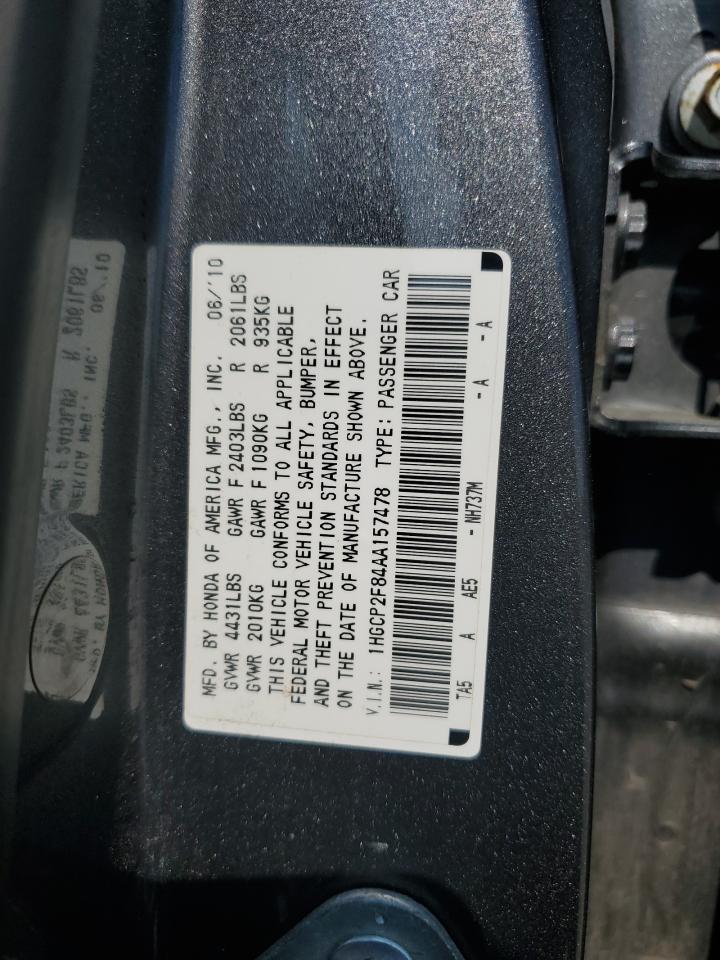 1HGCP2F84AA157478 2010 Honda Accord Exl