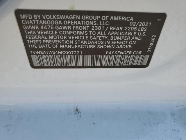 2021 VOLKSWAGEN PASSAT SE - 1VWSA7A34MC007221