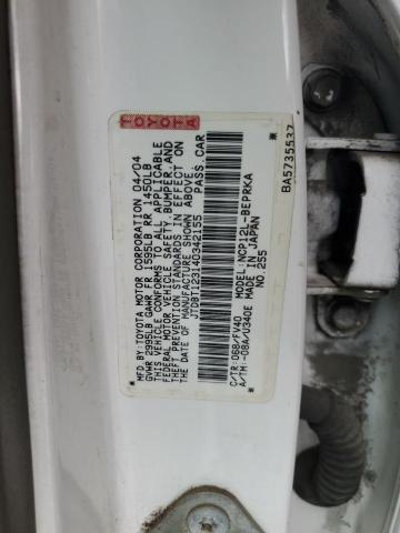 2004 Toyota Echo VIN: JTDBT123140342155 Lot: 61338444