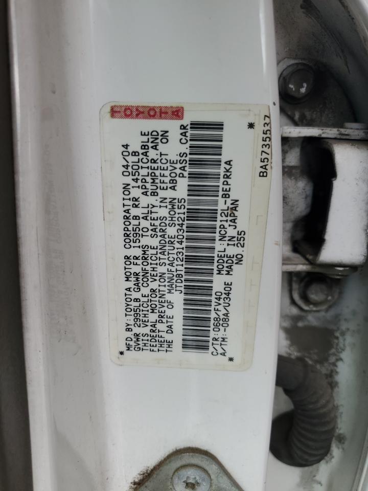 JTDBT123140342155 2004 Toyota Echo