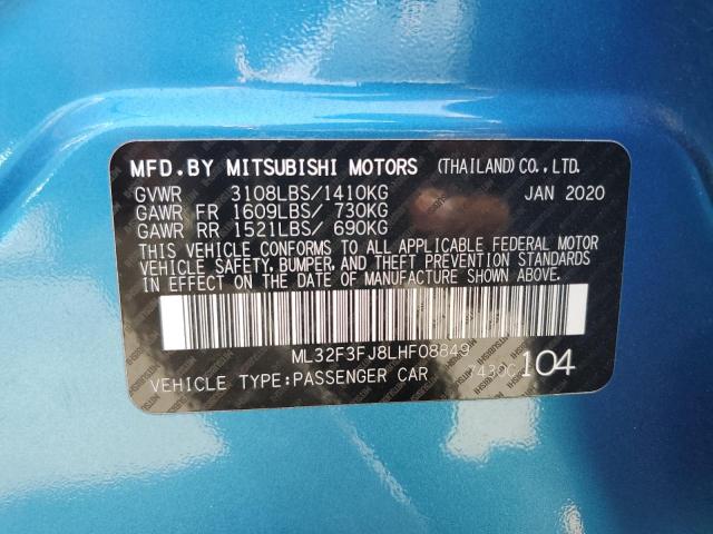 2020 Mitsubishi Mirage G4 Es VIN: ML32F3FJ8LHF08849 Lot: 62310124